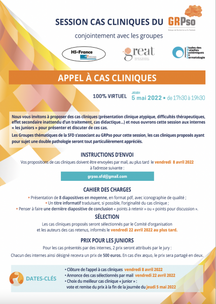 Session cas cliniques 100% virtuel du GRPso conjointement avec les groupes HS France, GREAT, EMSED