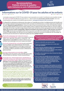 Jeudi 9 avril Mise à jour Recommandations COVID-19 Maladies auto-immunes et auto-inflammatoires