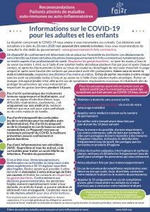 Recommandations patients atteints de maladies auto-immunes ou auto-inflammatoires actualisées du 26 mars